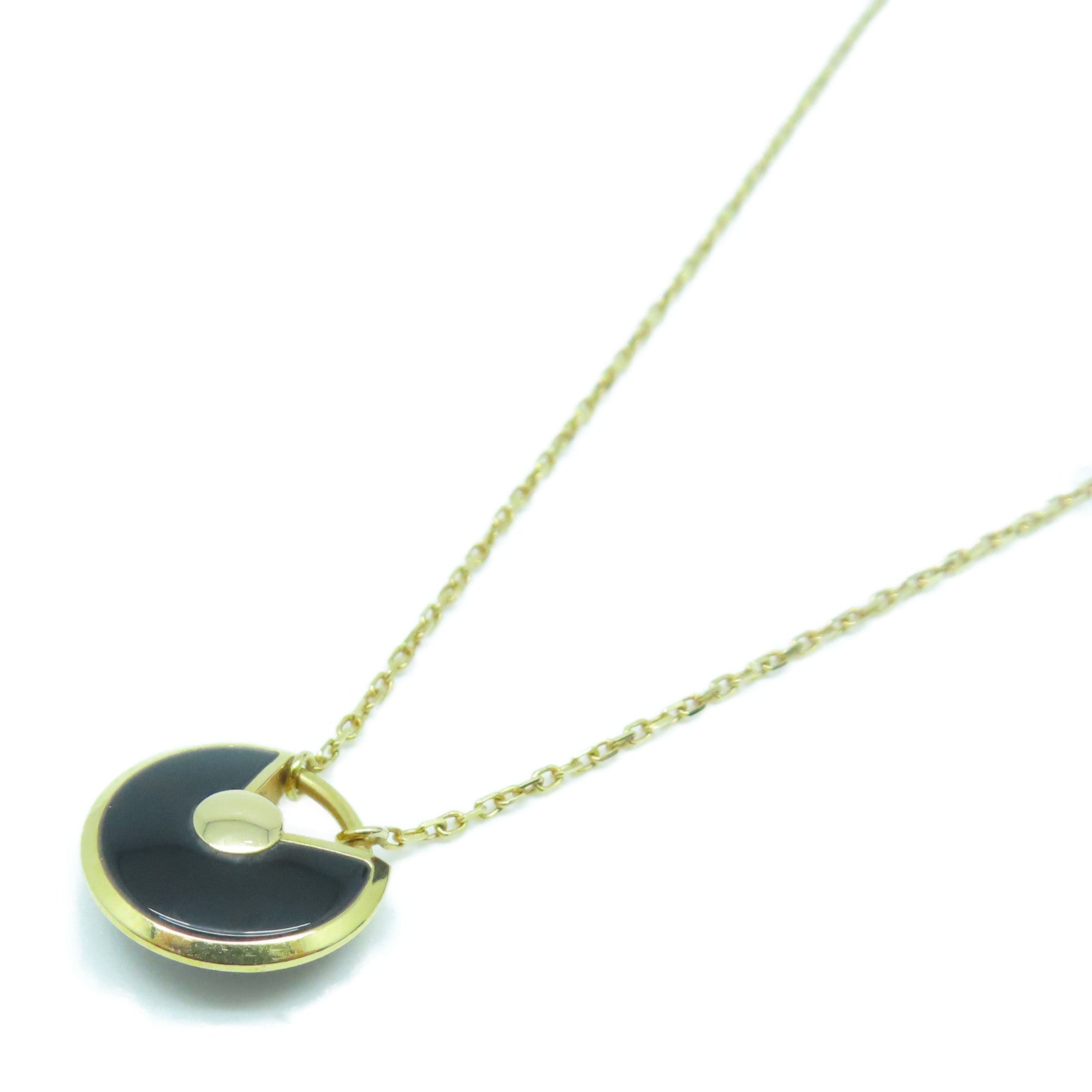 CARTIER 18K金Amulette de Cartier金扣項鍊黑色/金色