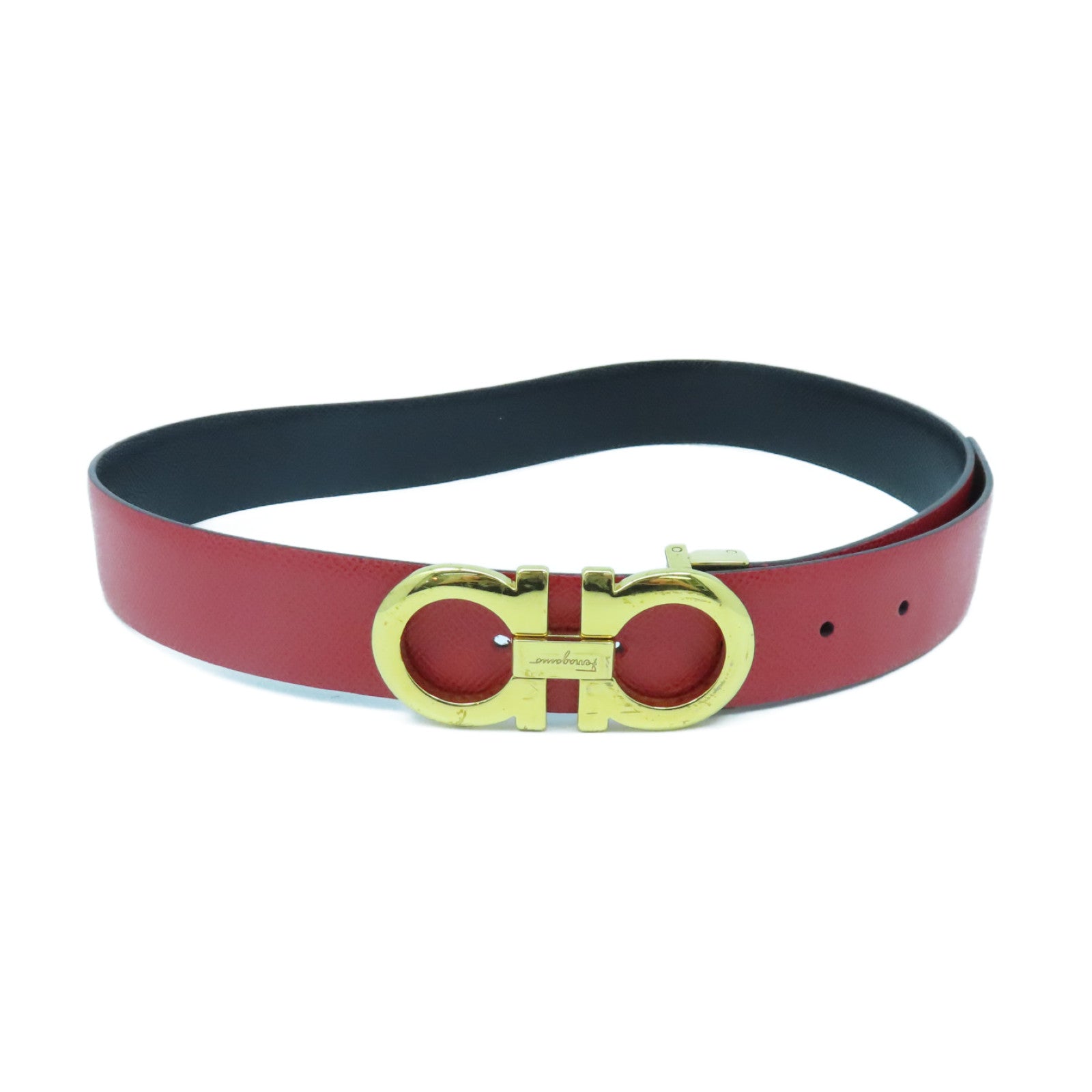 Salvatore Ferragamo Cowhide Leather Belt Belt Red