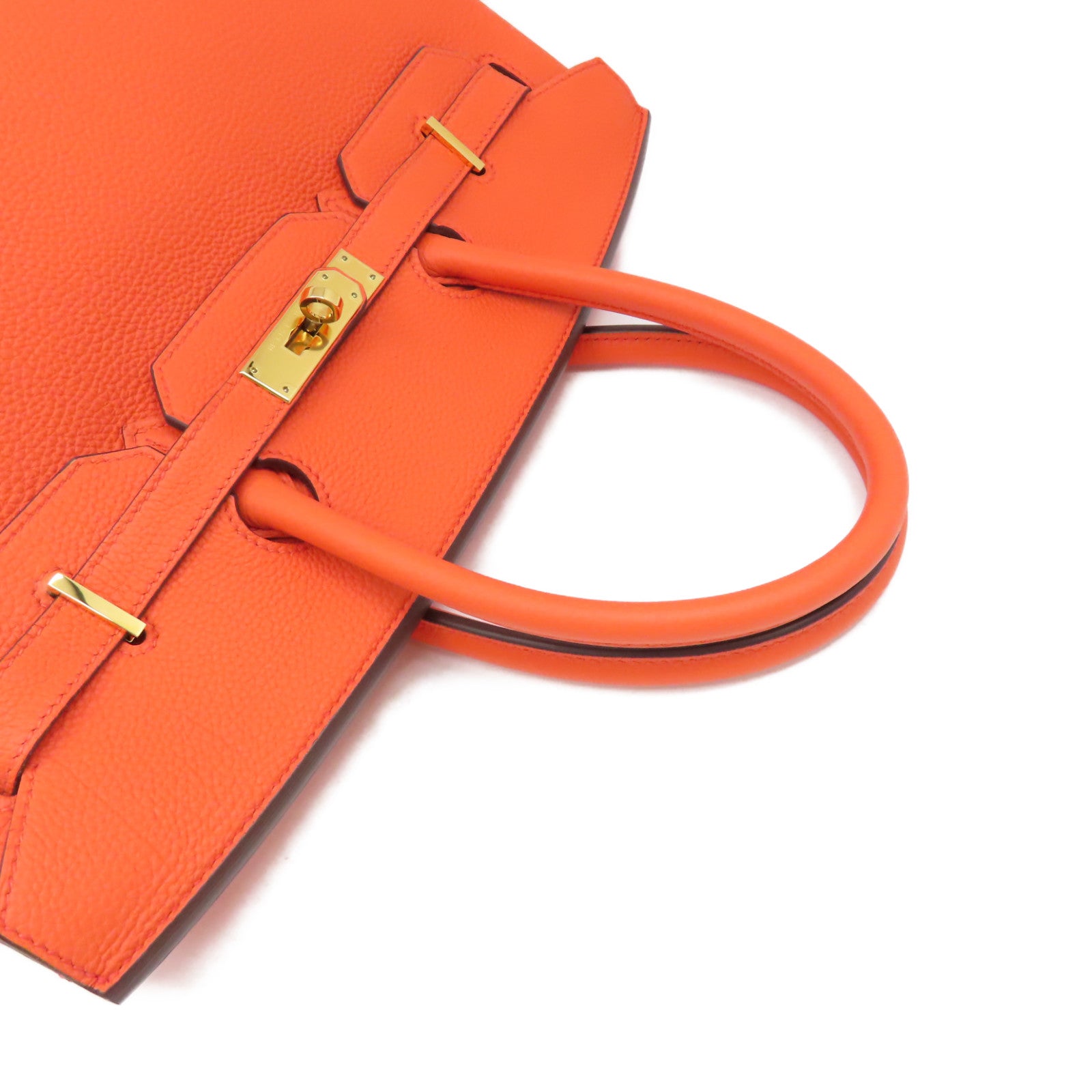 HERMES Togo皮革Birkin 35 Handbag金扣手挽袋Orange Poppy/罌粟花橘色