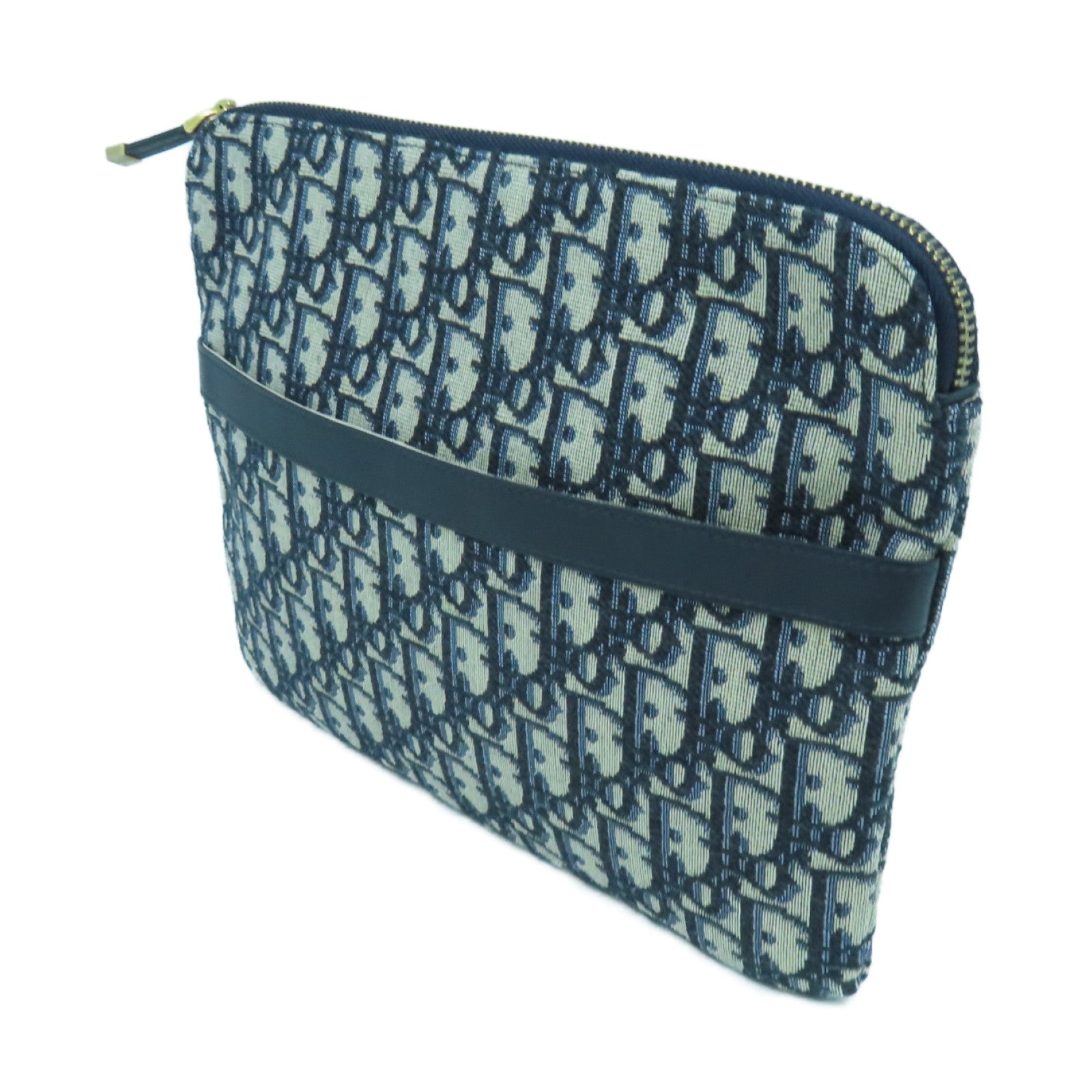 Dior 帆布Clutch Bag金扣手拿包深藍色