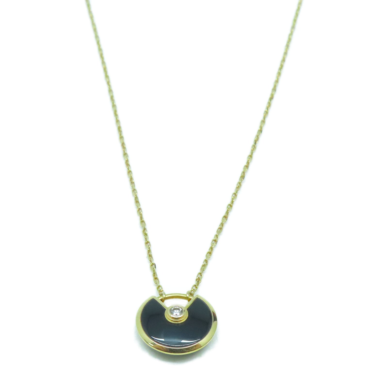 CARTIER 18K金Amulette de Cartier金扣項鍊黑色/金色