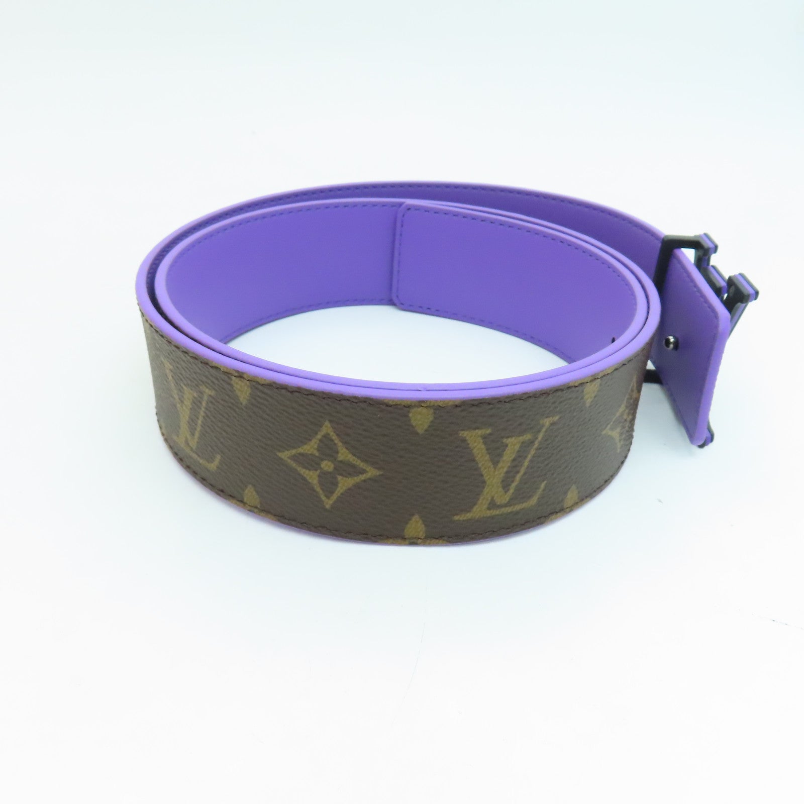 LOUIS VUITTON Monogram Belt皮帶啡色紫色