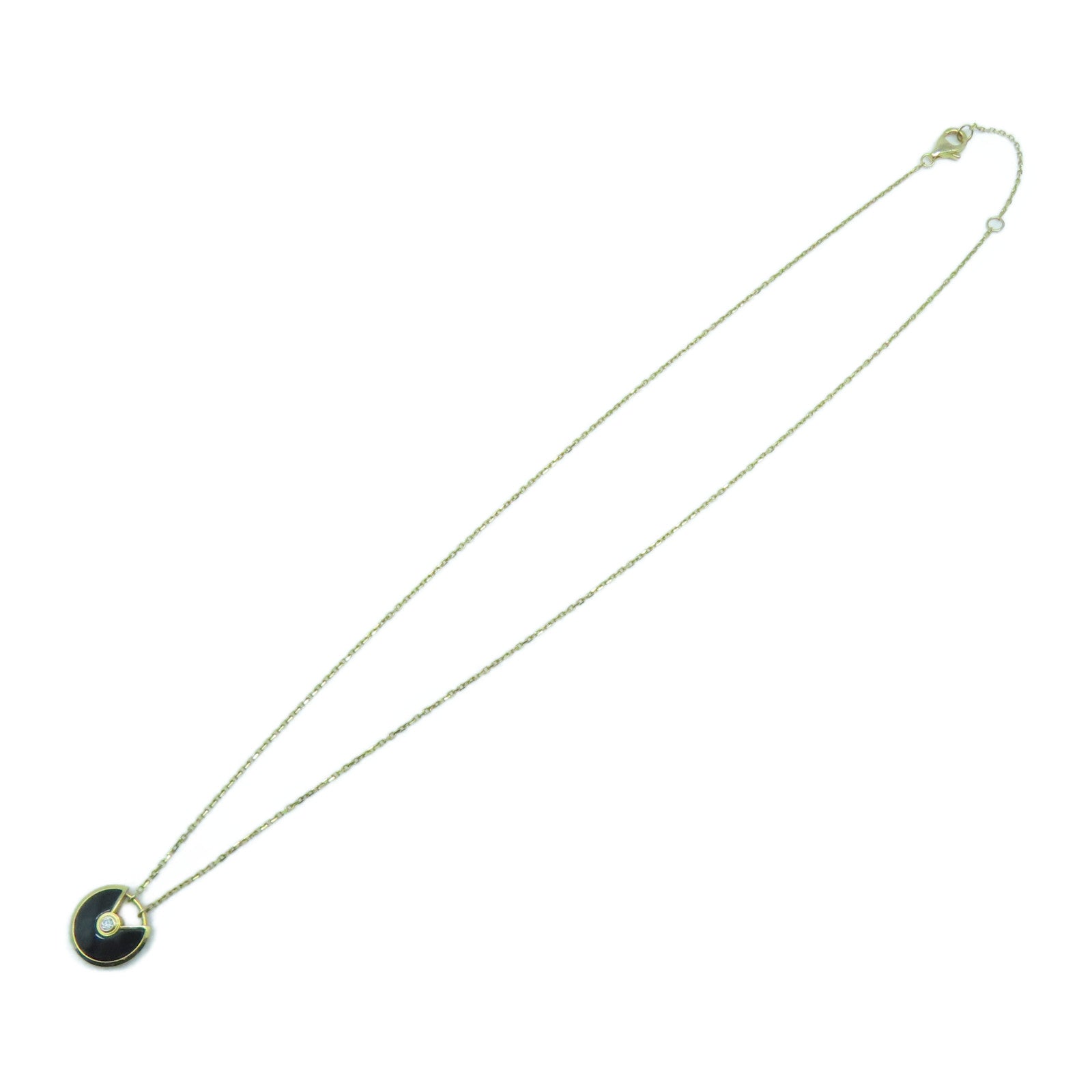 CARTIER 18K金Amulette de Cartier金扣項鍊黑色/金色