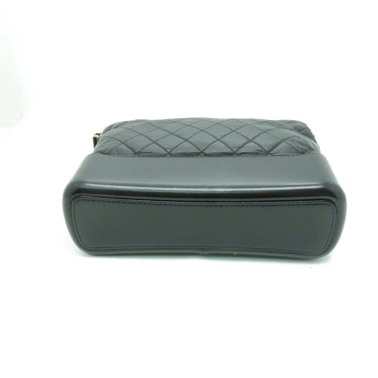 CHANEL 菱格Aged Calf皮革Chain Shoulder Bag金扣/銀扣鏈帶肩背袋黑色