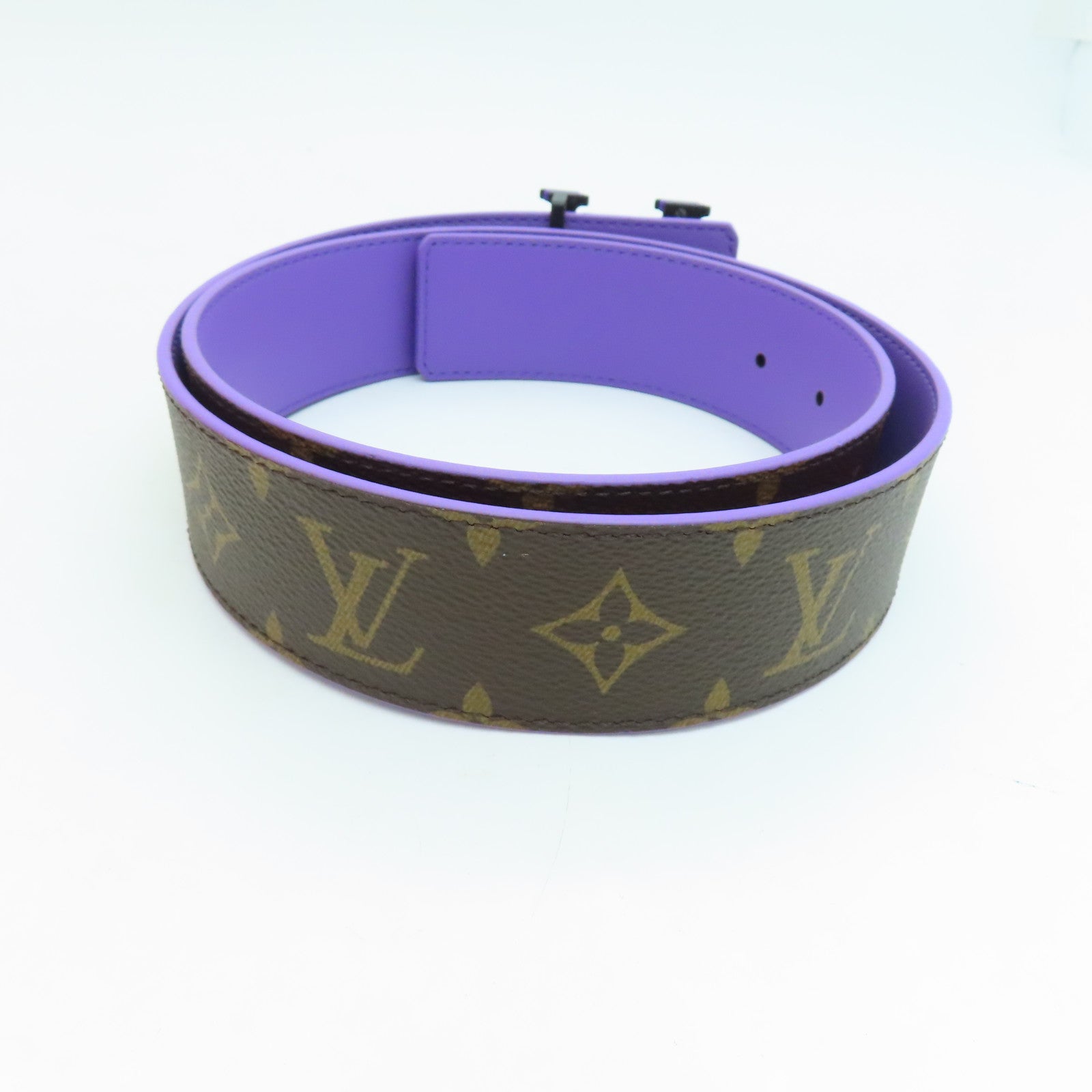 LOUIS VUITTON Monogram Belt皮帶啡色紫色