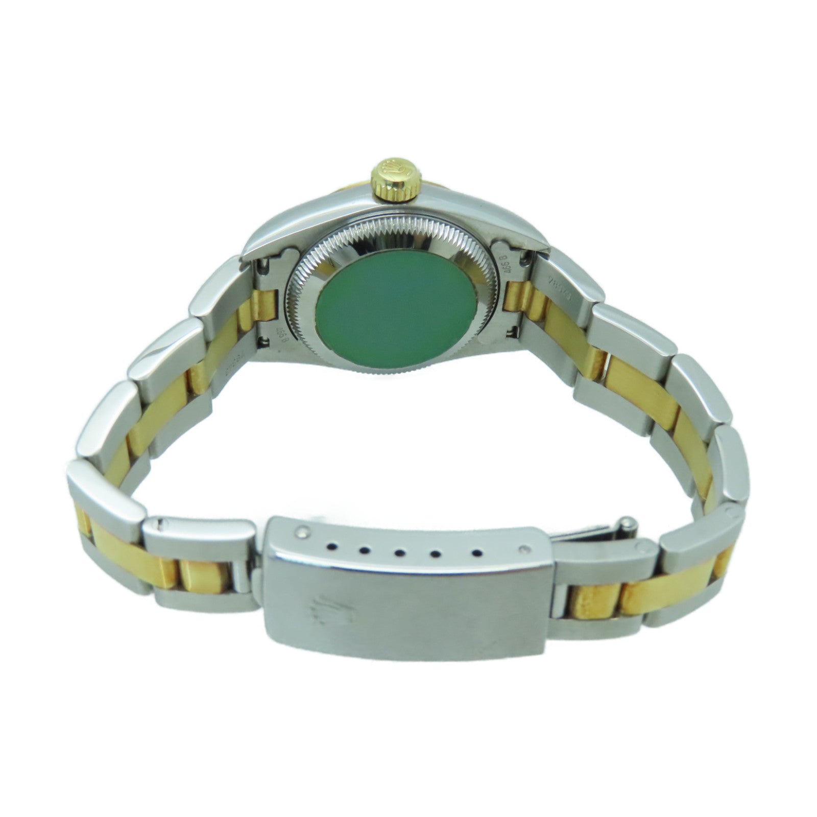 ROLEX Oyster Perpetual 26mm 18K Gold/Stainless Steel Watch Automatic Movement Gray