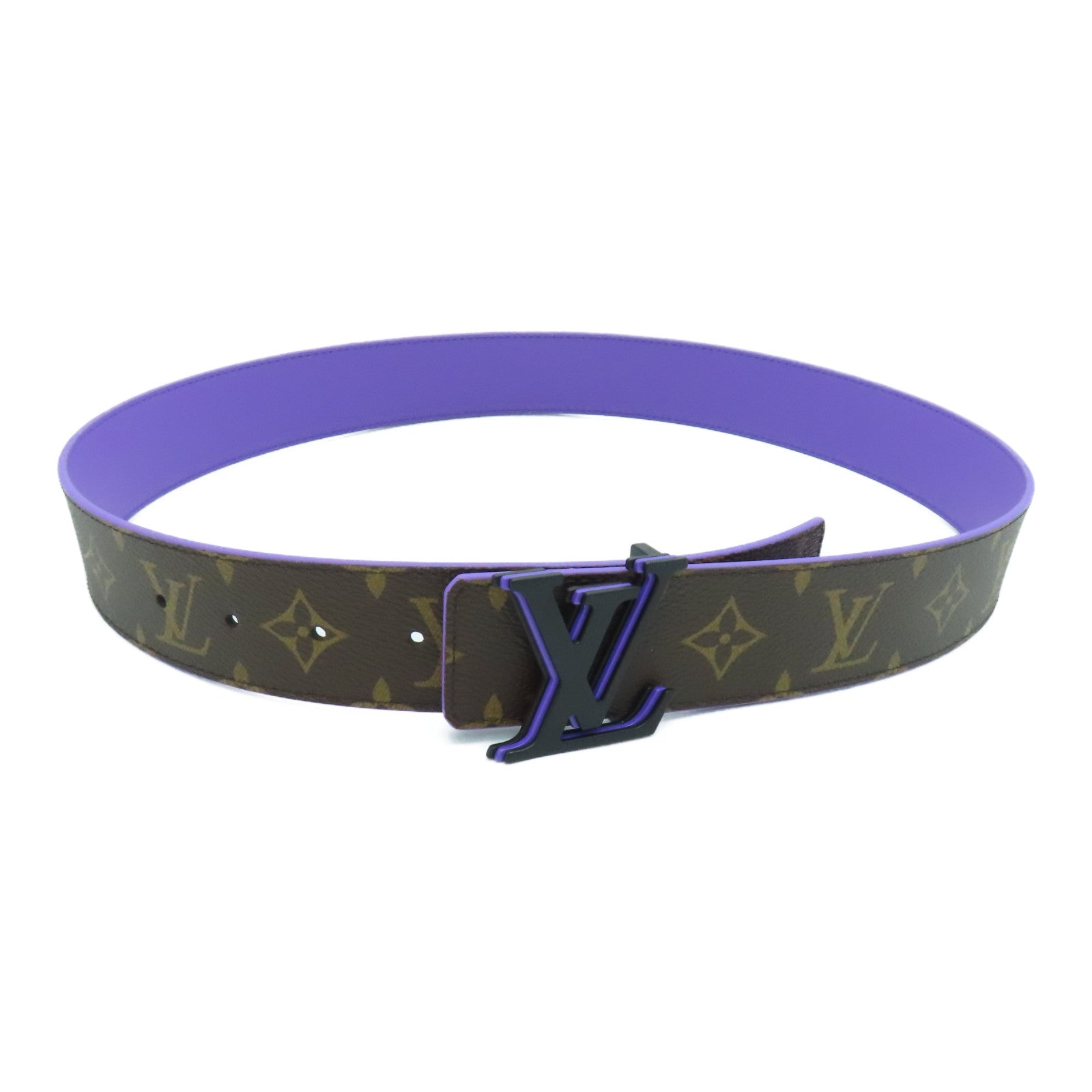 LOUIS VUITTON Monogram Belt皮帶啡色紫色