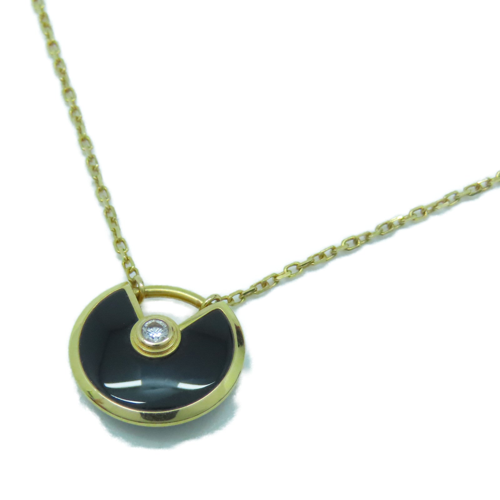 CARTIER 18K金Amulette de Cartier金扣項鍊黑色/金色
