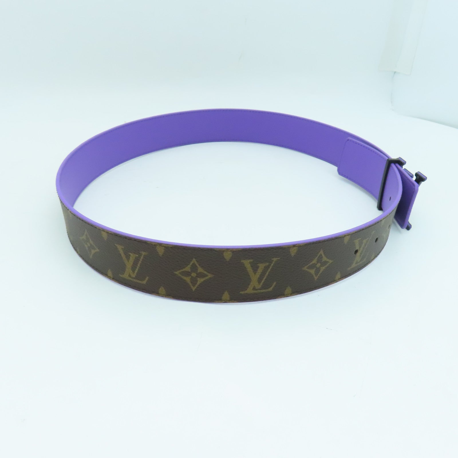 LOUIS VUITTON Monogram Belt皮帶啡色紫色