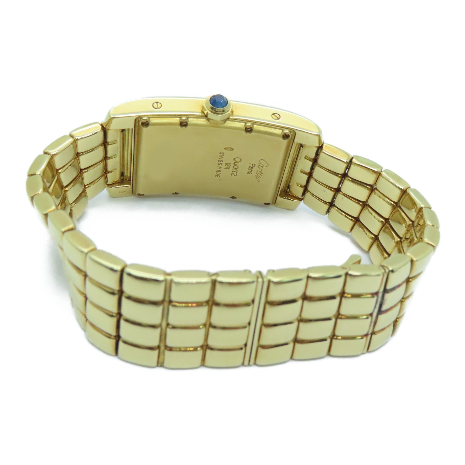 CARTIER 【激減優惠】Tank American 18K黃金手錶石英機芯米色
