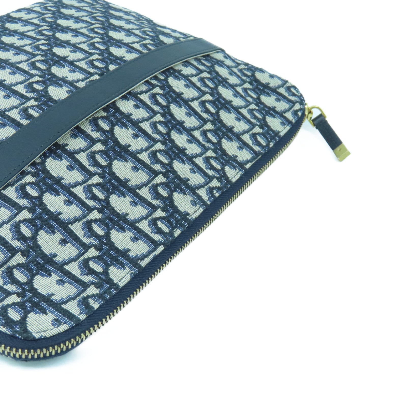 Dior 帆布Clutch Bag金扣手拿包深藍色