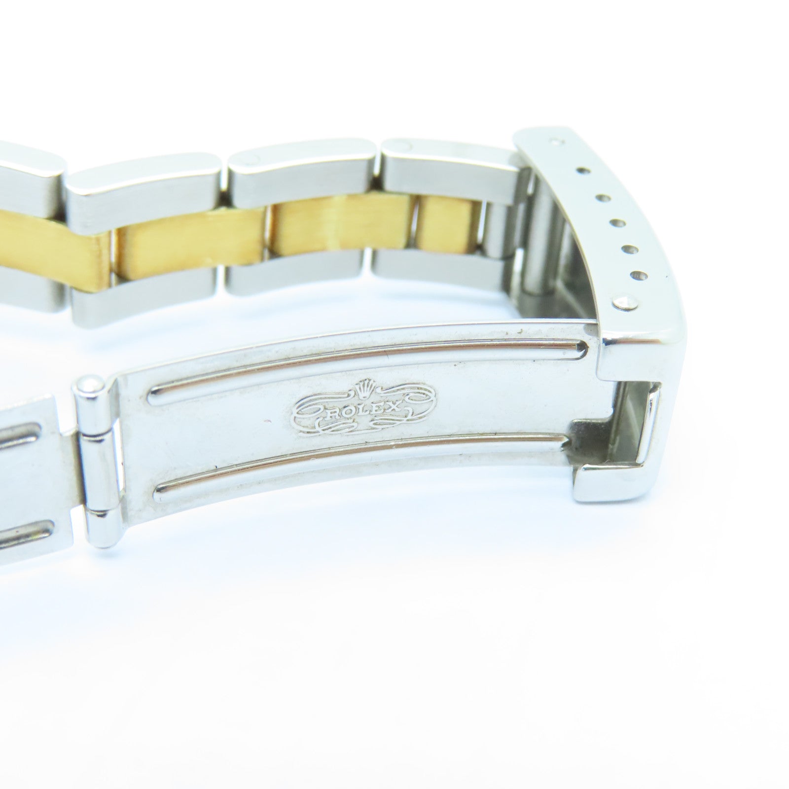 ROLEX Oyster Perpetual 26mm 18K Gold/Stainless Steel Watch Automatic Movement Gray