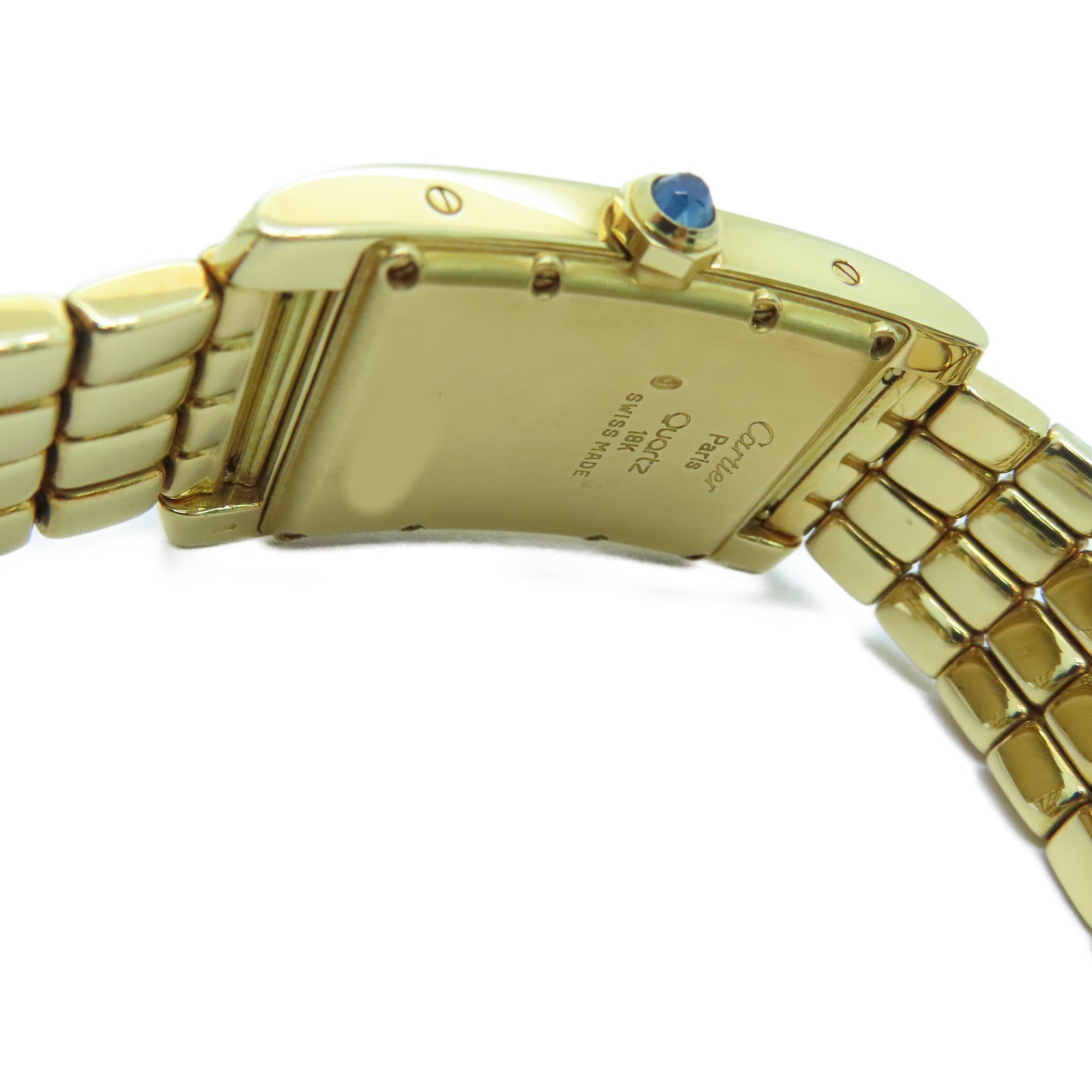 CARTIER 【激減優惠】Tank American 18K黃金手錶石英機芯米色