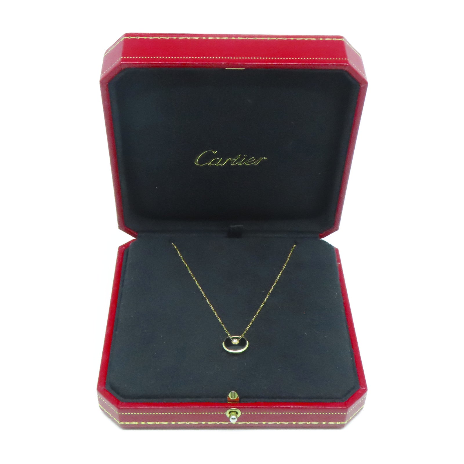 CARTIER 18K金Amulette de Cartier金扣項鍊黑色/金色