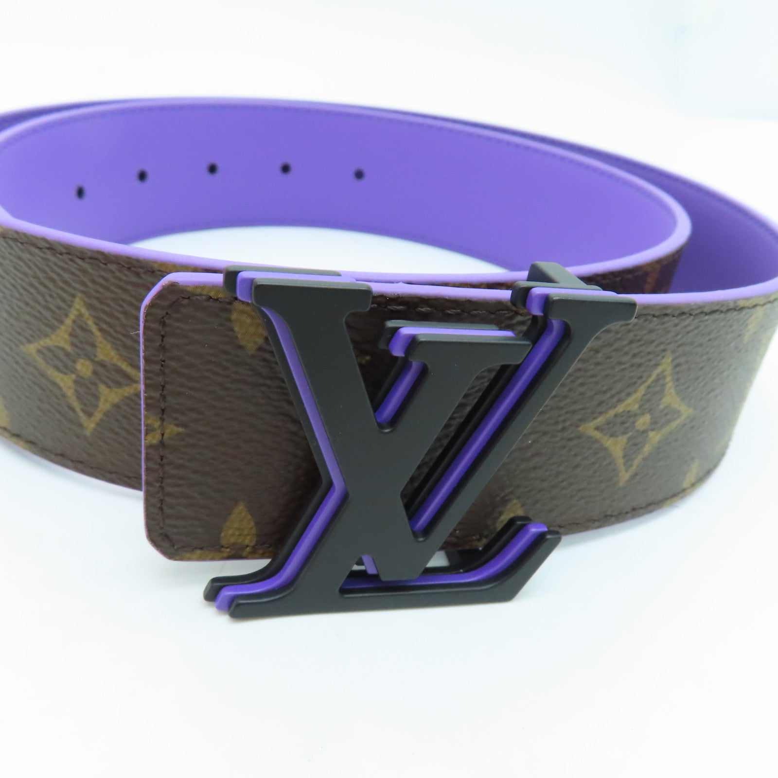 LOUIS VUITTON Monogram Belt皮帶啡色紫色