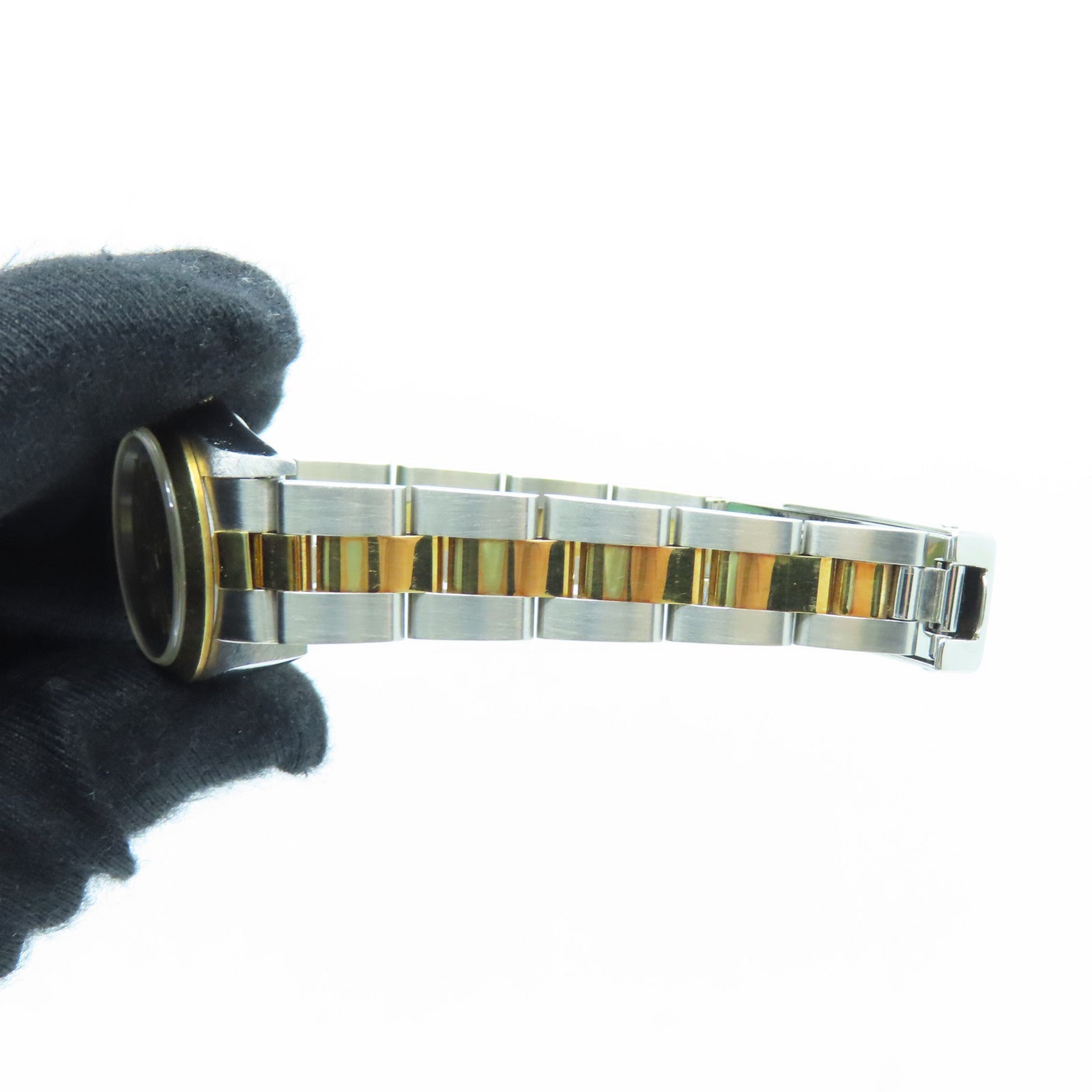 ROLEX Oyster Perpetual 26mm 18K Gold/Stainless Steel Watch Automatic Movement Gray