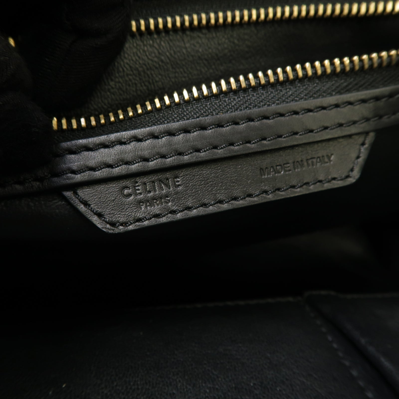 CELINE 牛皮皮革/蜥蝪皮革Mini Luggage金扣手挽袋黑色/灰色