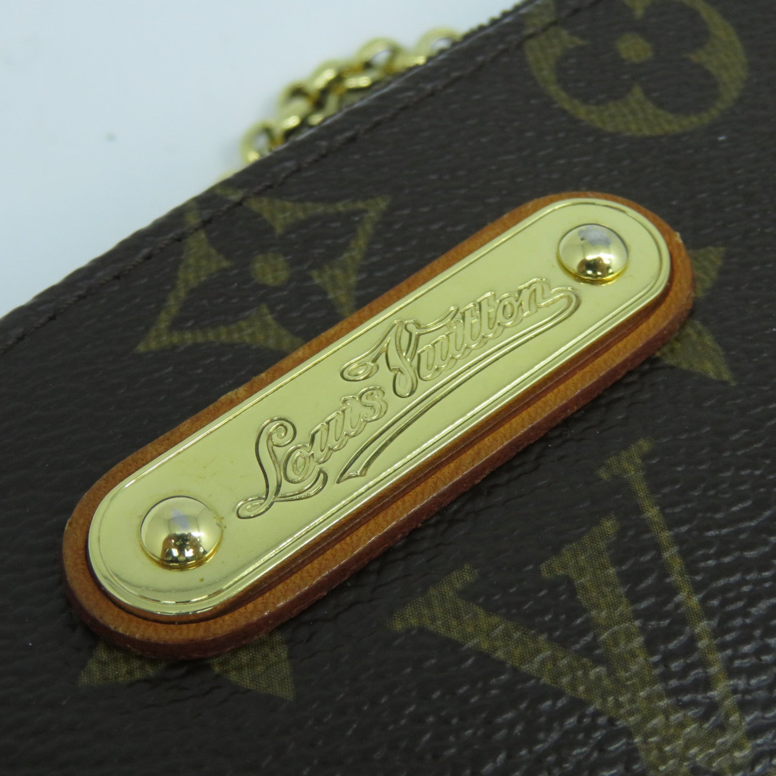 LOUIS VUITTON Monogram Pochette Eva金扣手挽肩背兩用袋啡色