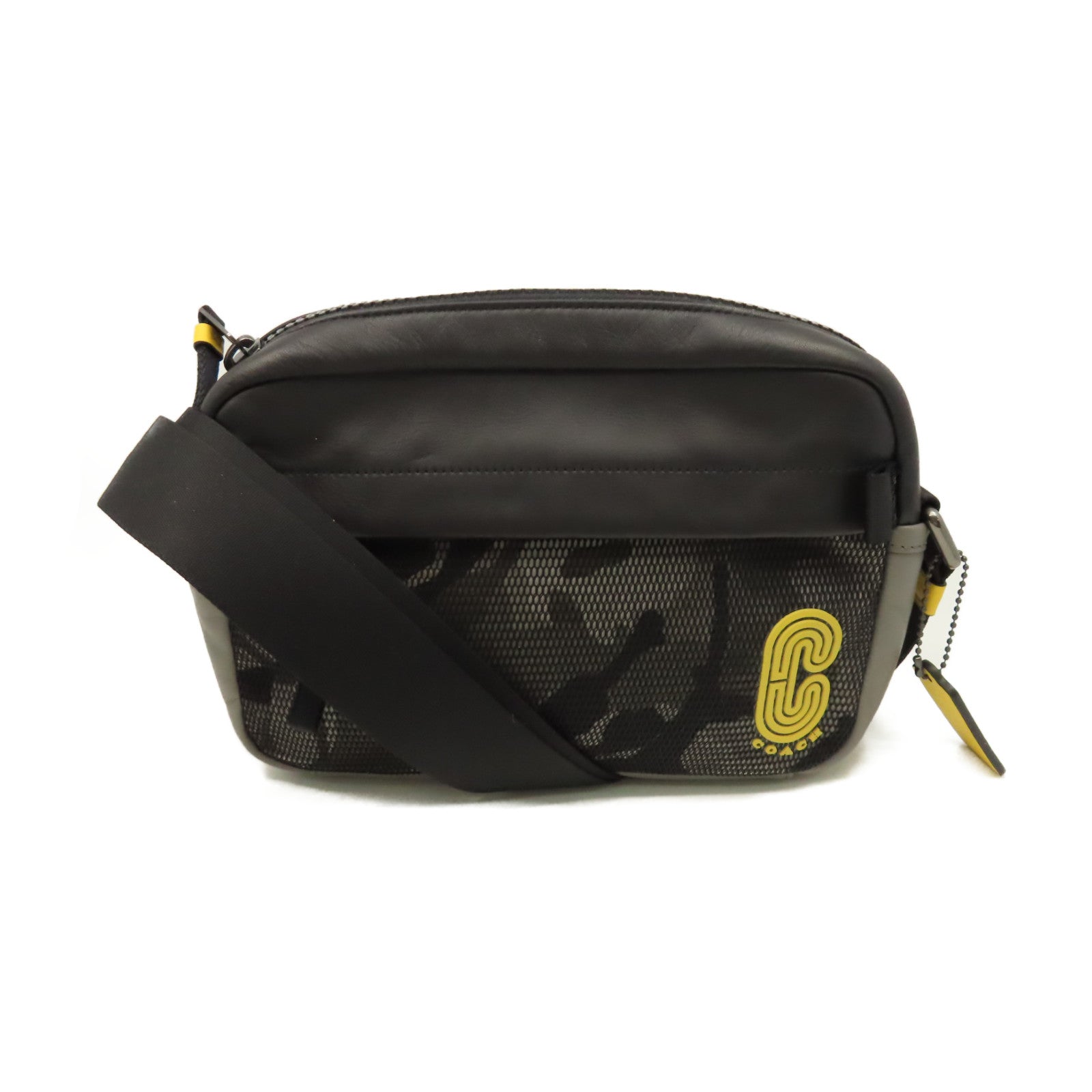 COACH 牛皮皮革/尼龍Shoulder Bag肩背袋黑色/灰色