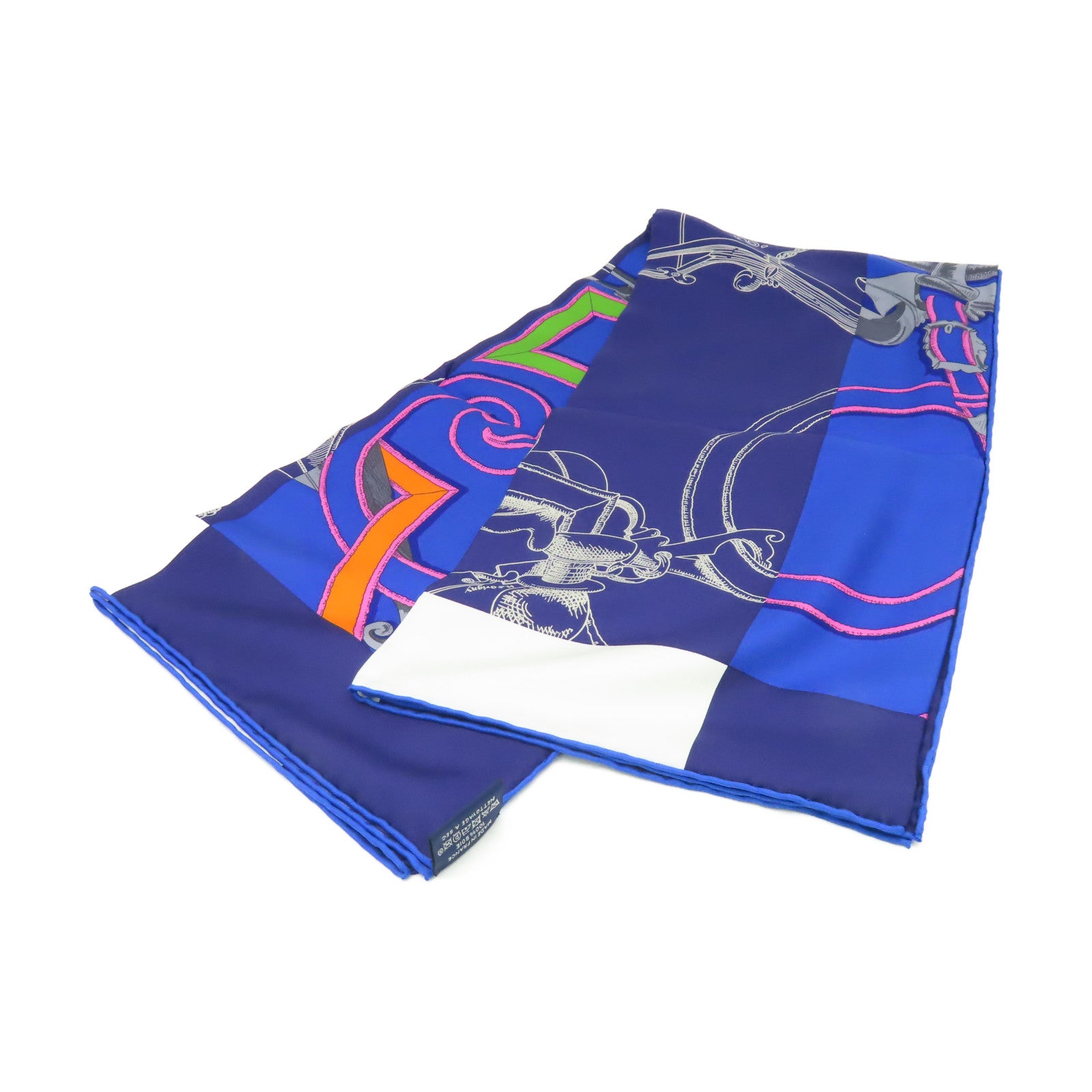 HERMES 【激減優惠】絲質Scarf 90x90絲巾藍色/彩色