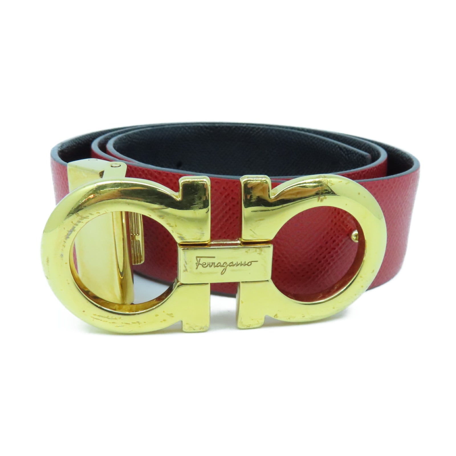 Salvatore Ferragamo Cowhide Leather Belt Belt Red