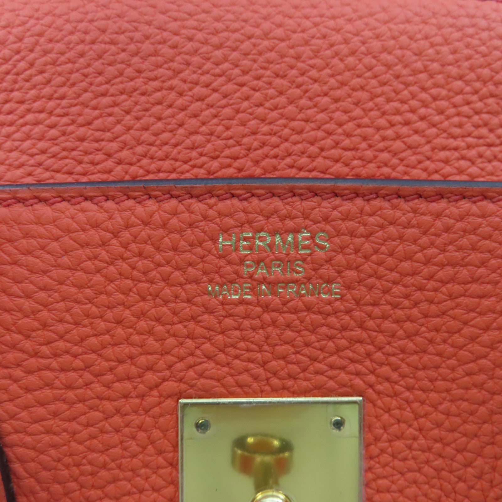 HERMES Togo皮革Birkin 35 Handbag金扣手挽袋Orange Poppy/罌粟花橘色
