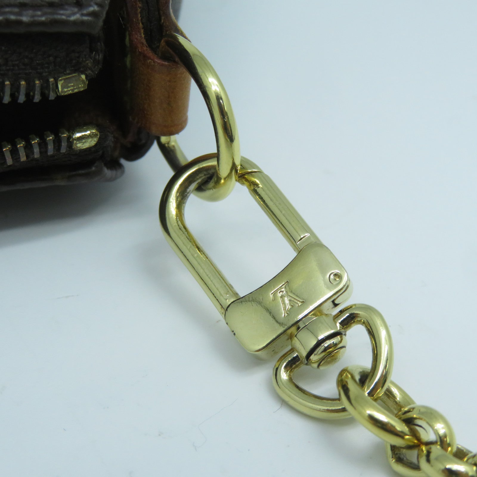 LOUIS VUITTON Monogram Pochette Eva金扣手挽肩背兩用袋啡色