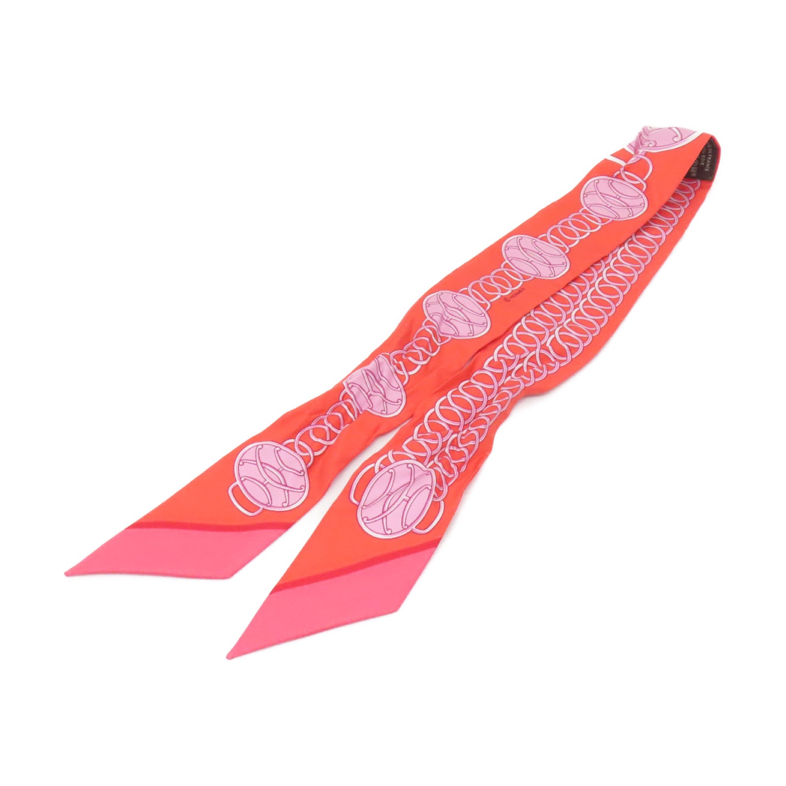 HERMES Silk Twilly Scarf Red