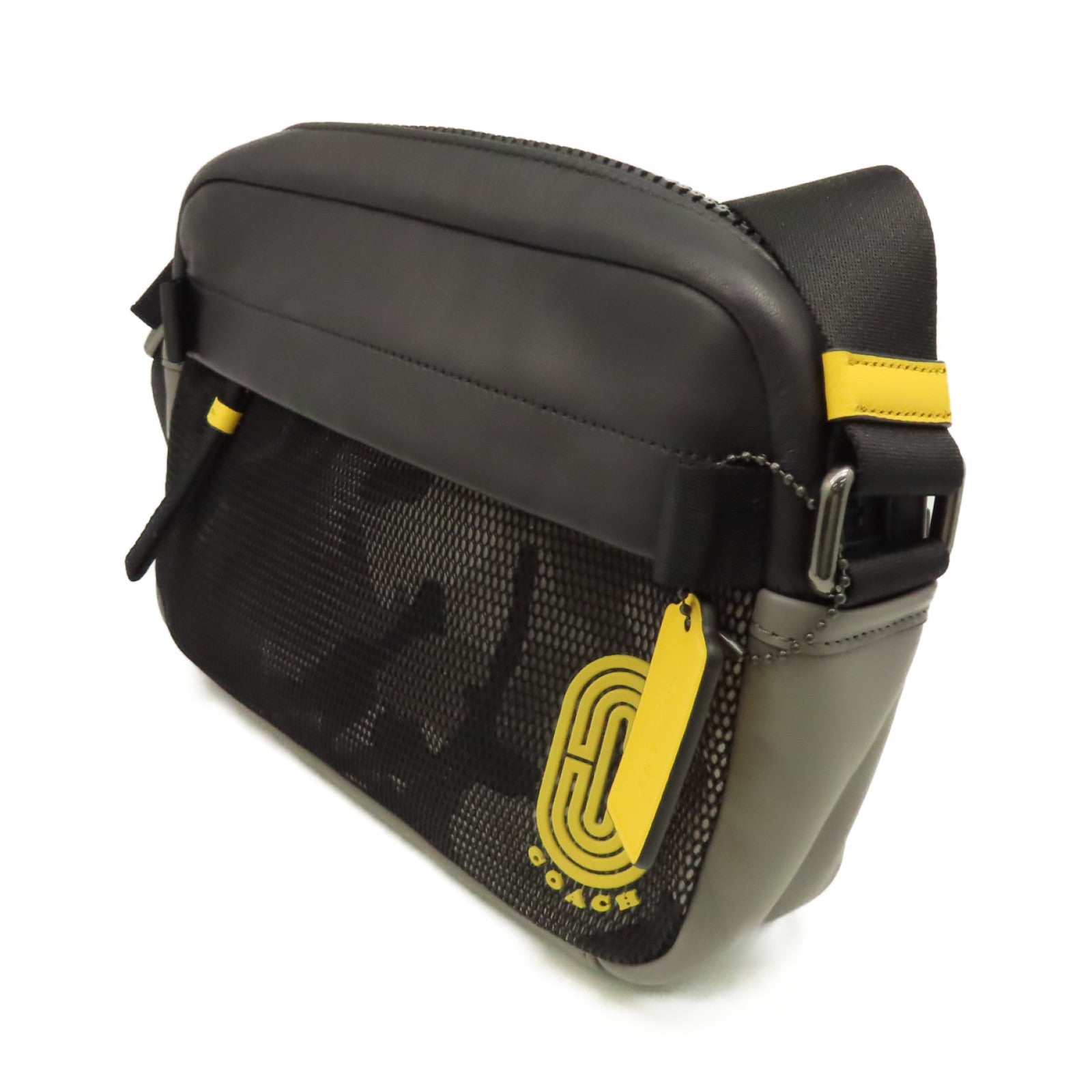 COACH 牛皮皮革/尼龍Shoulder Bag肩背袋黑色/灰色