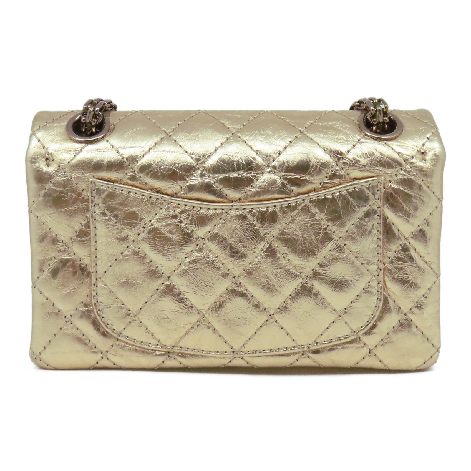 CHANEL 【激減優惠】菱格牛皮皮革2.55 Chain Shoulder金扣鏈帶肩背袋粉紅金色