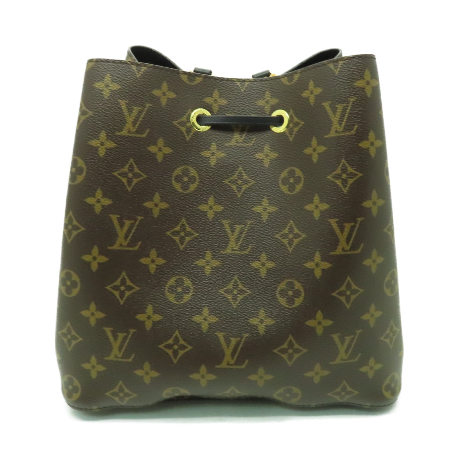 LOUIS VUITTON Monogram NeoNoe MM金扣肩背袋啡色/黑色