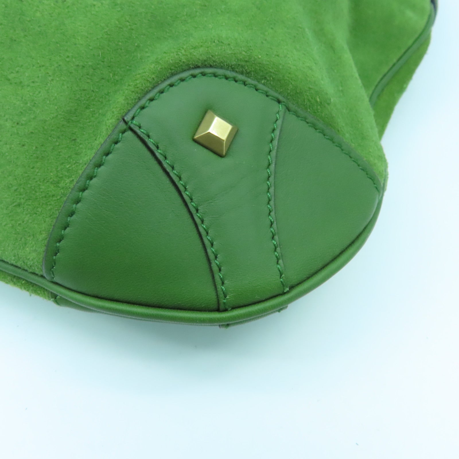 GUCCI 麂皮皮革Shoulder Bag金扣肩背袋綠色