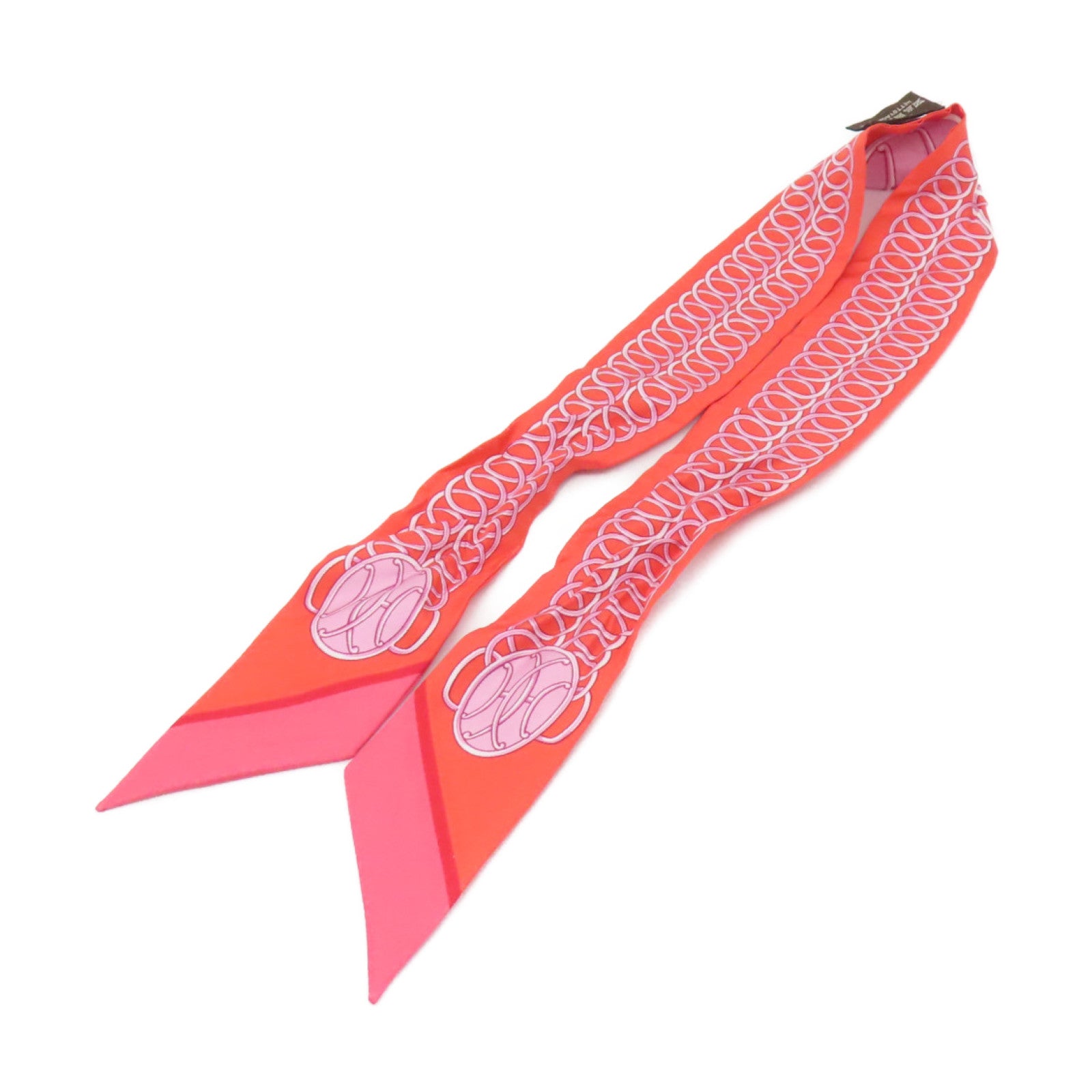 HERMES Silk Twilly Scarf Red