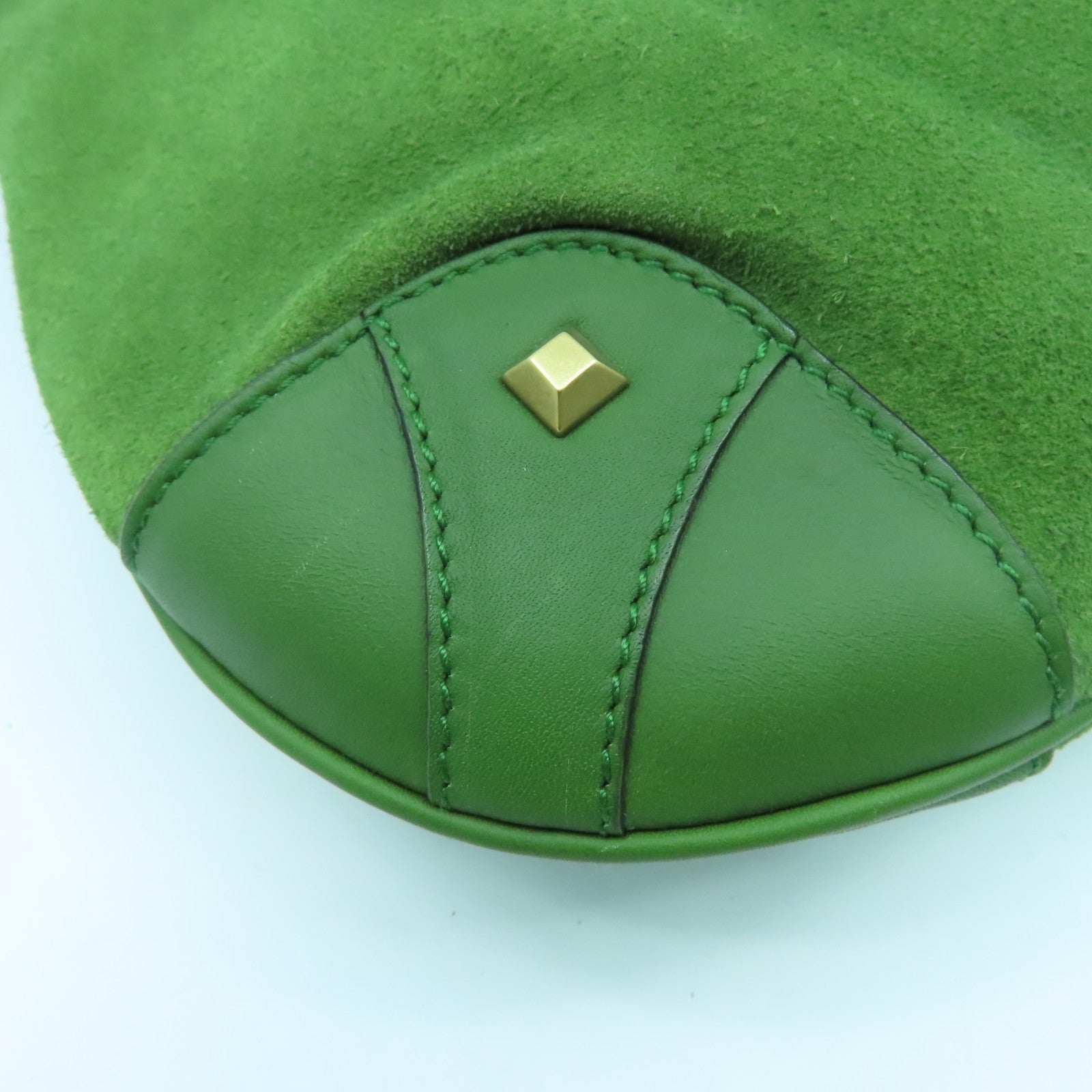 GUCCI 麂皮皮革Shoulder Bag金扣肩背袋綠色