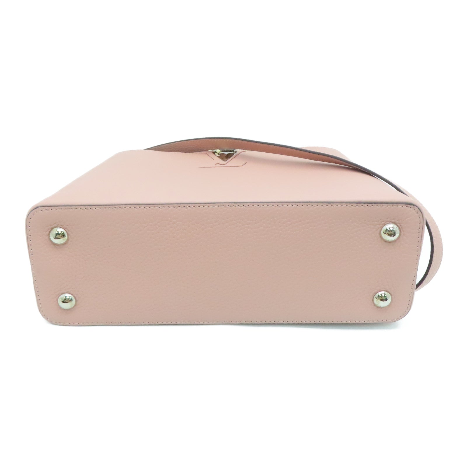 LOUIS VUITTON [Sharp Discount] Taurillon Leather/Snakeskin Leather Capucines MM Silver Buckle Shoulder Bag Pink