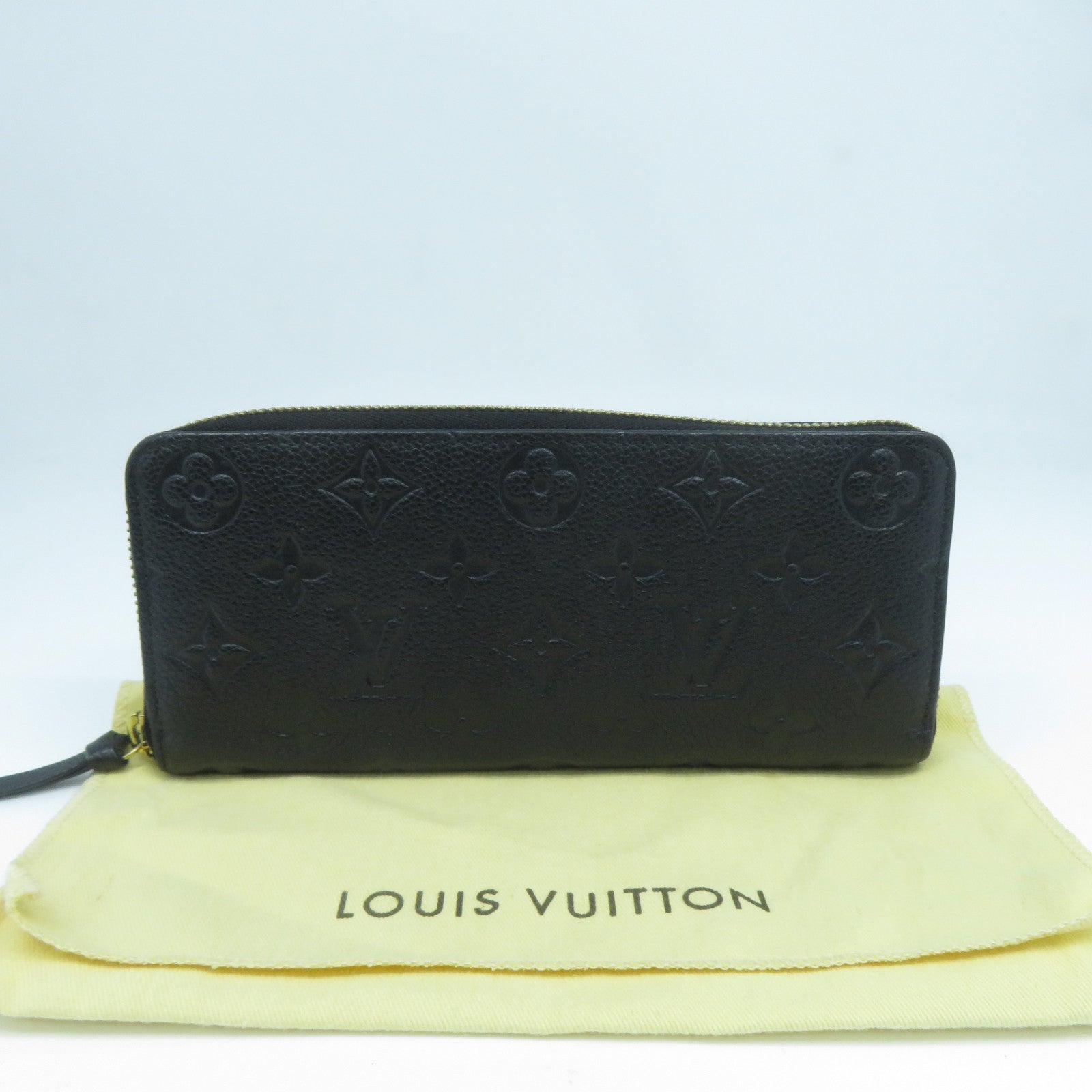 LOUIS VUITTON Monogram Empreinte Clemence Wallet金扣長錢包黑色