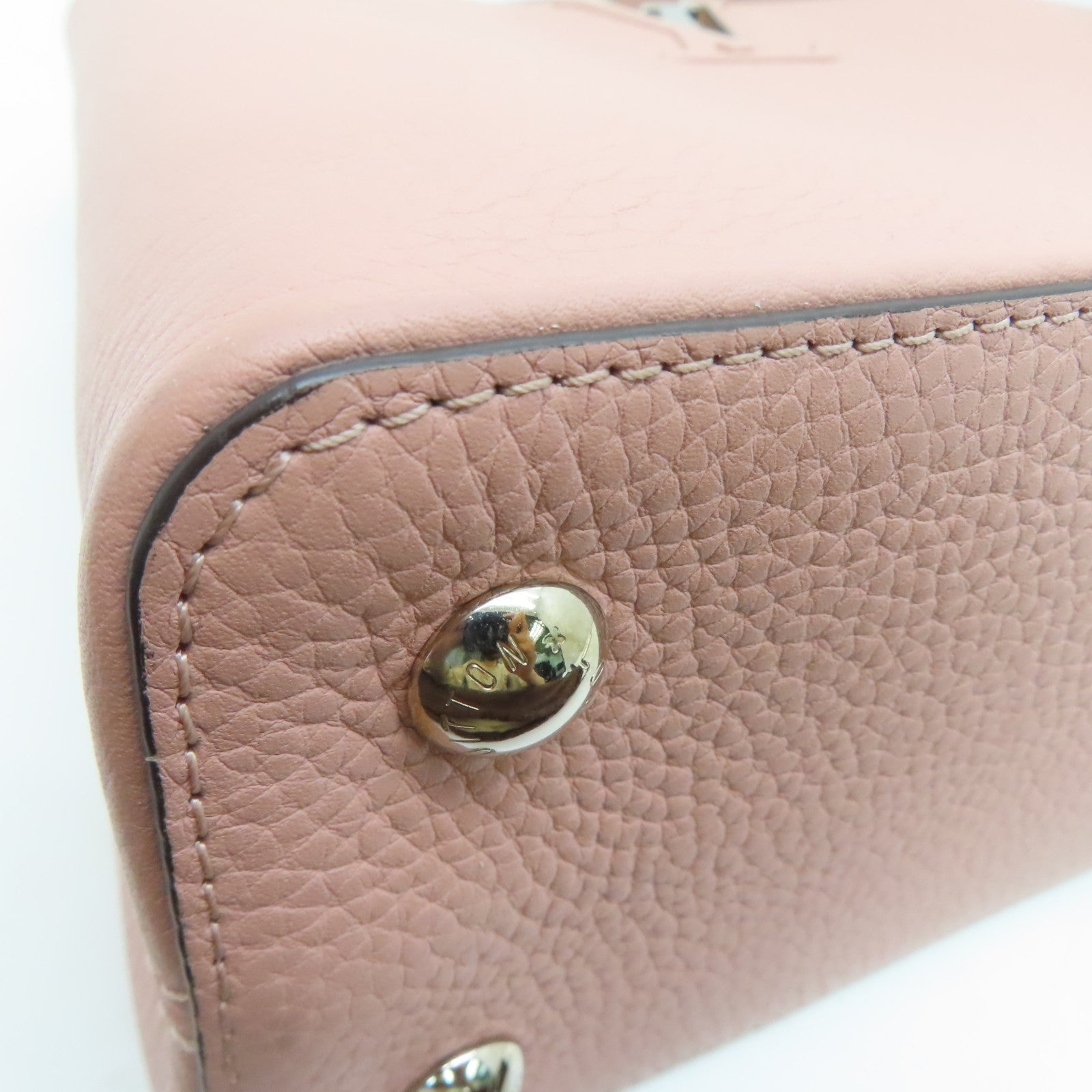 LOUIS VUITTON [Sharp Discount] Taurillon Leather/Snakeskin Leather Capucines MM Silver Buckle Shoulder Bag Pink