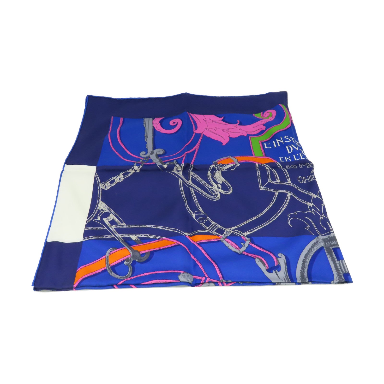 HERMES 【激減優惠】絲質Scarf 90x90絲巾藍色/彩色
