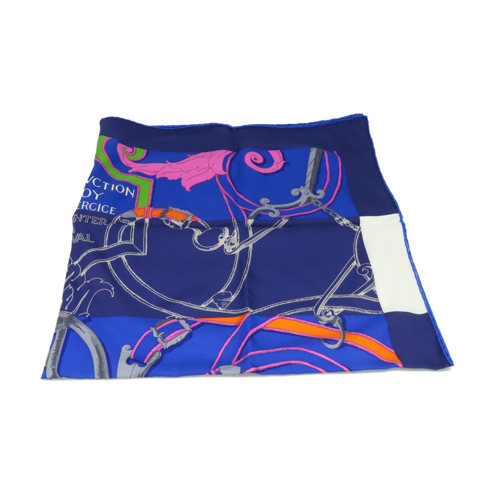 HERMES 【激減優惠】絲質Scarf 90x90絲巾藍色/彩色