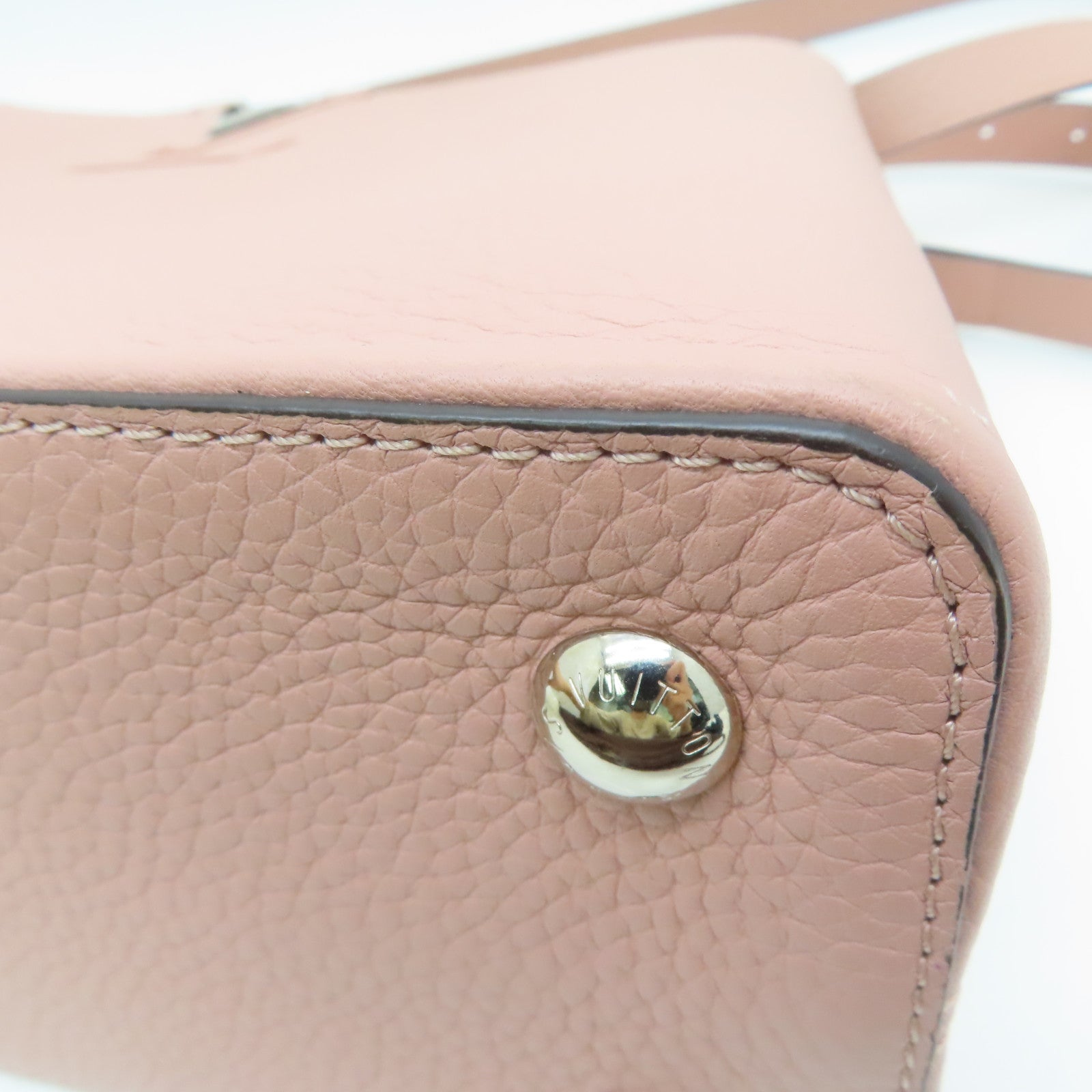 LOUIS VUITTON [Sharp Discount] Taurillon Leather/Snakeskin Leather Capucines MM Silver Buckle Shoulder Bag Pink
