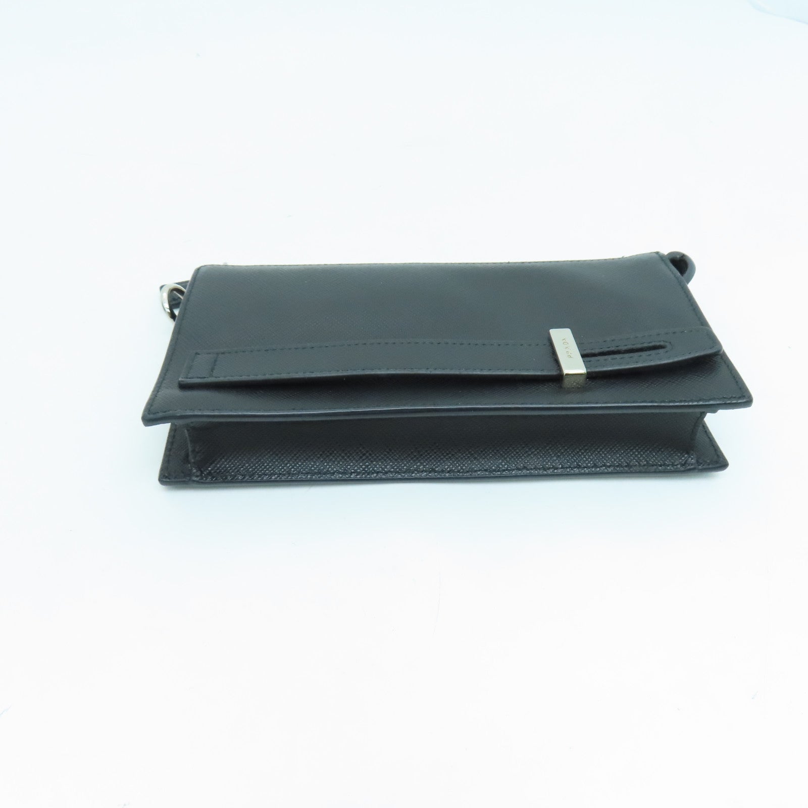PRADA Saffiano皮革Clutch Bag銀扣手拿包