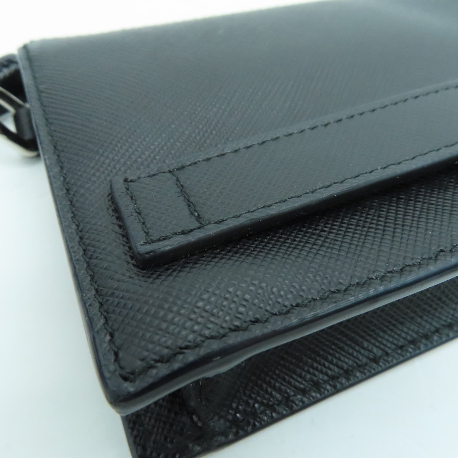 PRADA Saffiano皮革Clutch Bag銀扣手拿包