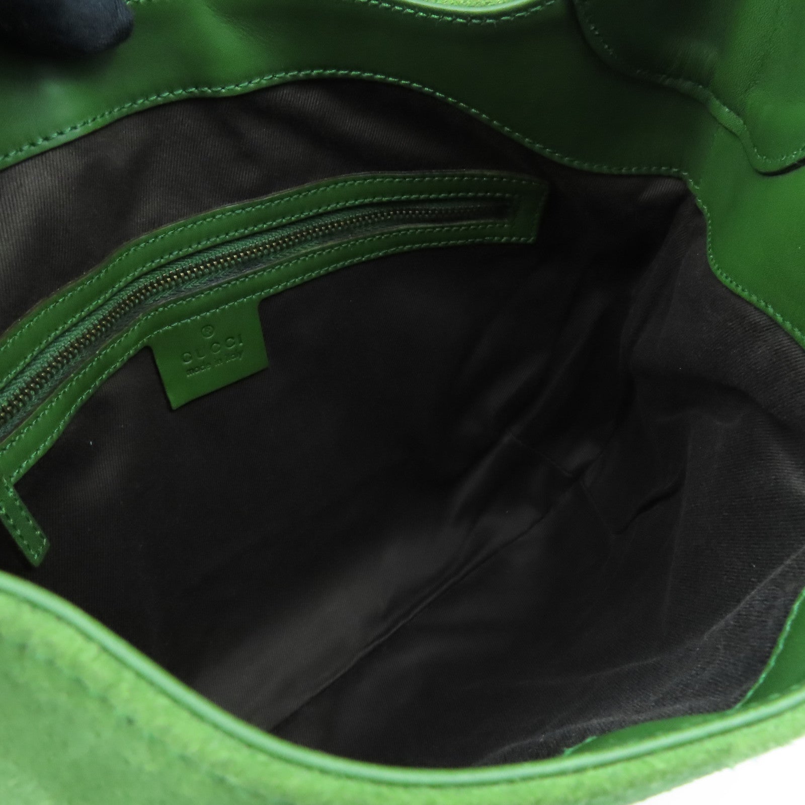 GUCCI 麂皮皮革Shoulder Bag金扣肩背袋綠色
