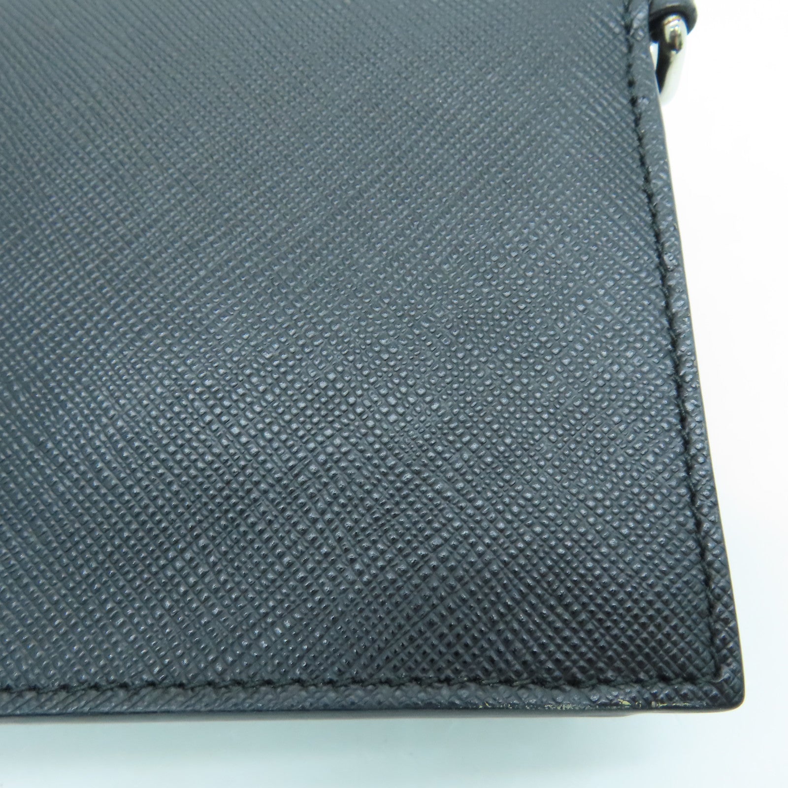 PRADA Saffiano皮革Clutch Bag銀扣手拿包