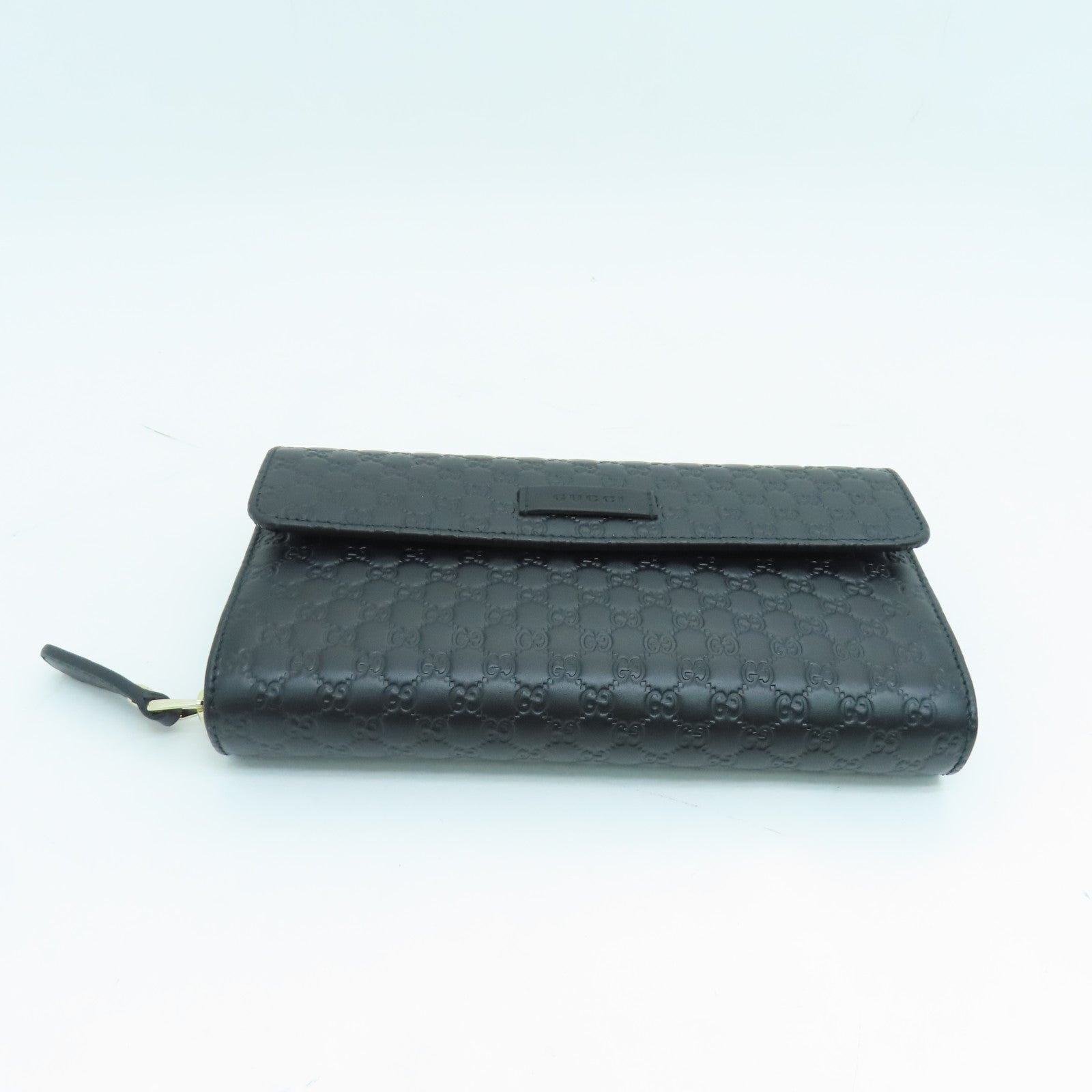 GUCCI 牛皮皮革Long Wallet金扣長錢包黑色