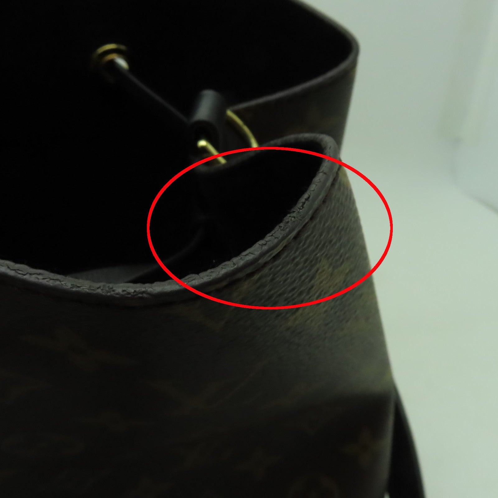 LOUIS VUITTON Monogram NeoNoe MM金扣肩背袋啡色/黑色