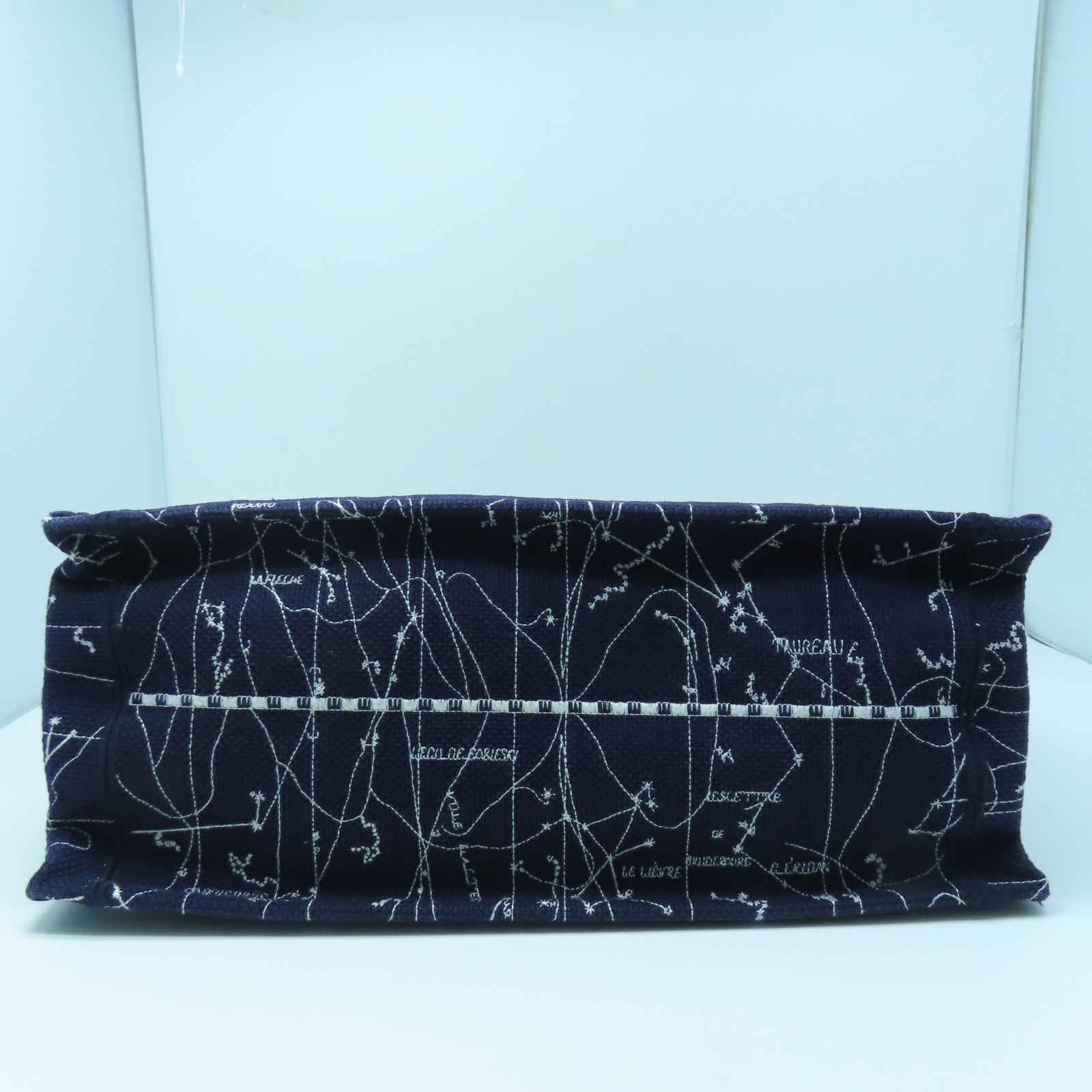 Dior Canvas Dior Book Handle Bag Dark Blue/Yellow/White