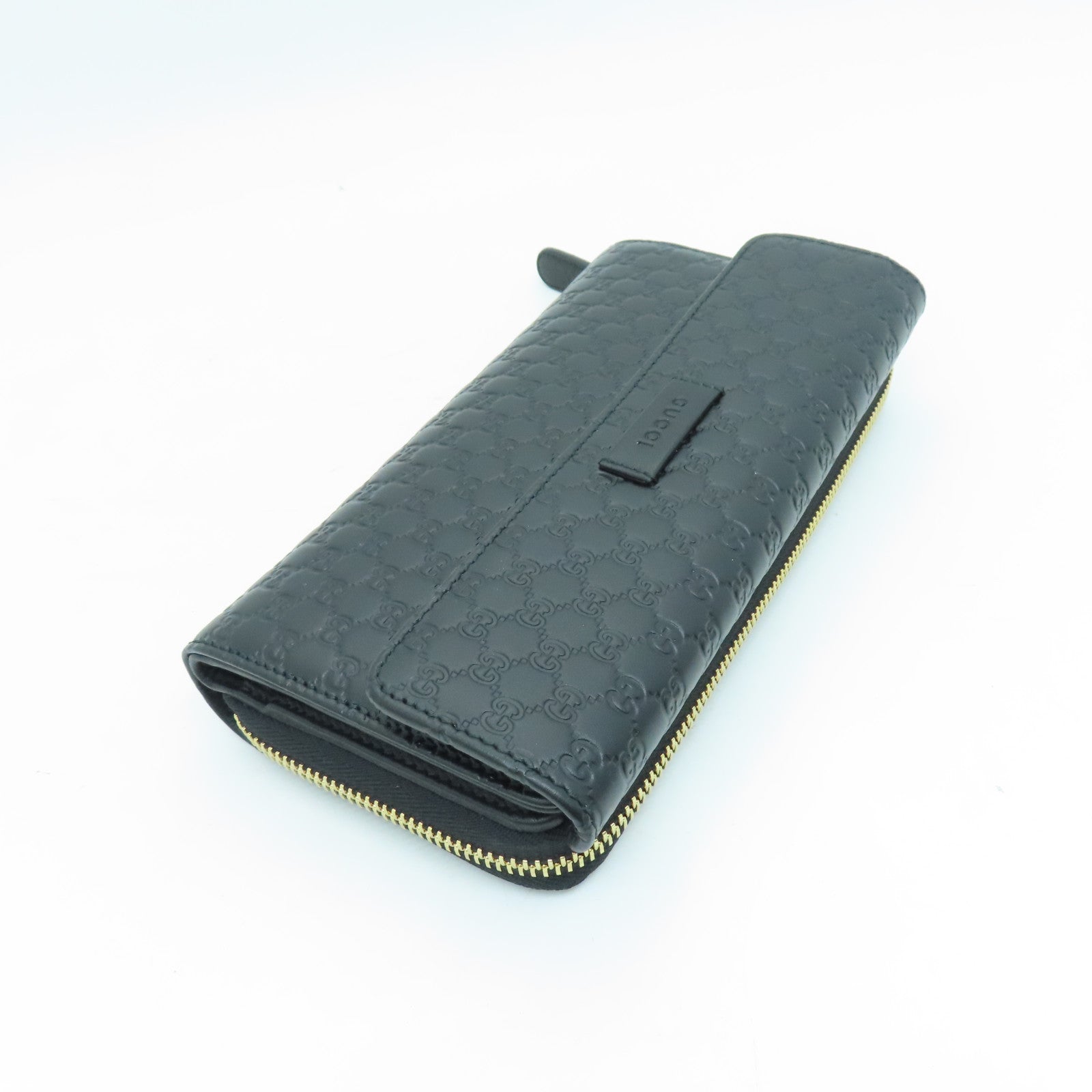 GUCCI 牛皮皮革Long Wallet金扣長錢包黑色