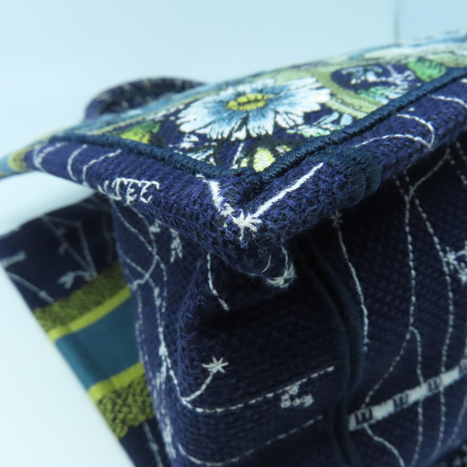 Dior Canvas Dior Book Handle Bag Dark Blue/Yellow/White