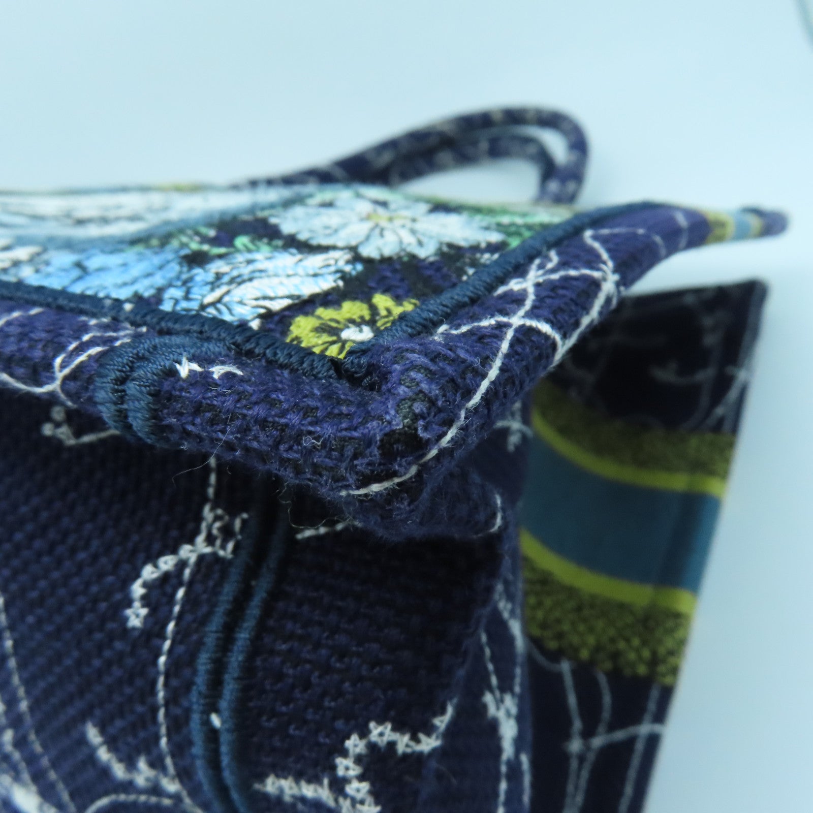 Dior Canvas Dior Book Handle Bag Dark Blue/Yellow/White